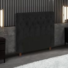 Cabeceira para Cama Box Solteiro Portobel Marcela com Revestimento em Suede