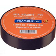 10x Fita Isolante 0,18x19mm Tramontina Preta 5m - Tramontina Tramontina