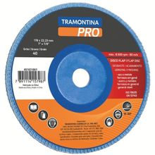 "Disco Flap Acabamento 7"" - Grão 80 Tramontina PRO Tramontina"
