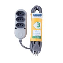 Extensão Múltipla 3 Tomadas 2P+T 10A 250V Tramontina 3 m Tramontina