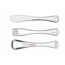 Jogo Talheres Infantil Tramontina Le Petit Aço Inox 3 Peças Aço Inox
