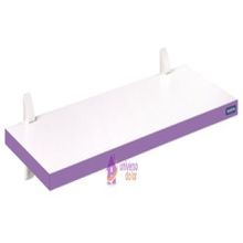 Prateleira Color 60x25cm 15mm Madeira Branca Maciça Pinus Suporte Injetado Borda Lilás Tramontina