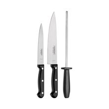 Jogo Facas Chaira Tramontina Ultracorte Inox Cabos Tramontina