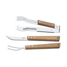 Jogo Utensílios Tramontina Aço Inox Madeira Pegador 3 peças Tramontina
