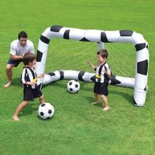 Trave de Futebol Inflável Bestway 52058 com 2 Bolas - Branca/Preta
