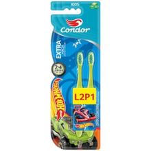 Escova de Dente Condor Extramacia Hot Wheels - Verde e Azul