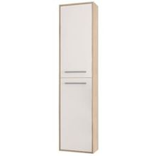 Paneleiro Poliman Pequim com 2 Portas e 4 Prateleiras - 35cm de largura - Carvalho Oak/Off White