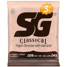 Conjunto Encordoamento para Violão .028 Medium SG Strings Classical 5280TP em Nylon Bronze 65/35 - 18 Cordas