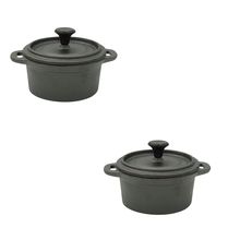 Duas cacarolinhas - panelinhas de ferro forno mesa 9,5 x 4,5