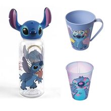 STITCH garrafa 3D, 1 Copo e 1 Caneca