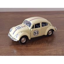 Fusca 1963 Herbie Die Cast 1/32 Metal e Fricção Bege