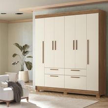 Guarda-Roupa Casal Santos Andirá Guarapuava com 6 Portas, 4 Gavetas e 6 Prateleiras - 194,4cm de largura