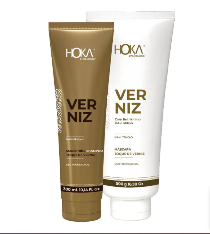 KIT SHAMPOO E MÁSCARA BRILHO INTENSO BANHO DE VERNIZ HOKA - Shop