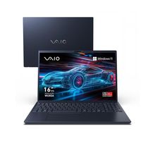 Notebook VAIO FE16 AMD Ryzen 5 Windows 11, 16GB 512GB SSD Wi-Fi 6 Tela 16`` IPS WUXGA Antirreflexo - Cinza Grafite - Expansível até 64GB