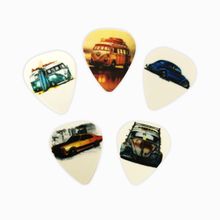 Kit C/ 5 Palhetas P/ Guitarra Carros Sortidos 1,2 MM Oficiais Gutti