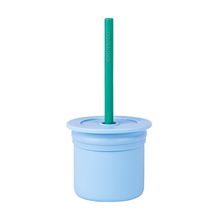 Copo com Canudo e Porta Snack Amarelo Azul - Minikoioi