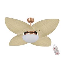 Ventilador De Teto Cobre 4 Pés Palmae Natural 220V