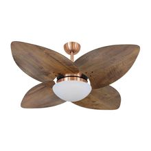 Ventilador De Teto Kovalski Cobre 4 Pás Rádica Imbuia 220V
