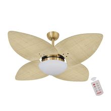 Ventilador De Teto Dourado 4 Pás Palmae Natural 220V