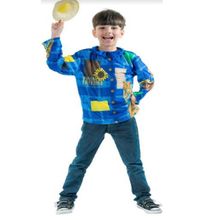 Camisa Xadrex Festa Junina Infantil Manga Longa C/ Chapéu Azul