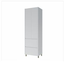 Paneleiro Nesher Rainha em MDF 15mm com 2 Portas, 2 Gavetas e 3 Prateleiras - 70cm de largura - Branco
