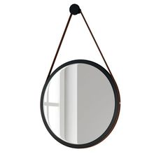 Espelho Redondo 67Cm Com Alça Adnet Escandinavo H01 Preto