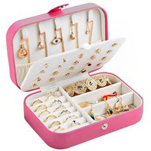 Porta Joias Portátil Estojo Com Fecho de Botão