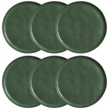 Conjunto com 6 Pratos Rasos Porto Brasil Bio Leaf em Stoneware 27,5 cm – Verde