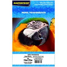 Papel Fotográfico 180g A4 100 Folhas Glossy Resistente