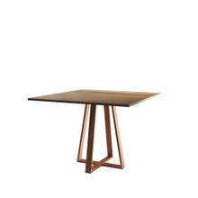 Mesa De Jantar Mônaco Cobre Com Tampo Imbuia 110 Cm