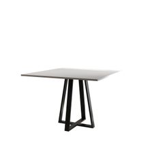 Mesa De Jantar Mônaco Preta Com Tampo Branco 110 Cm