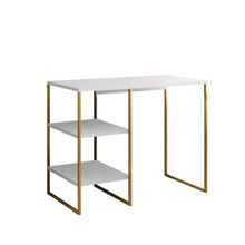 Aparador Adega Bourbon Dourado Com Branco 95 Cm