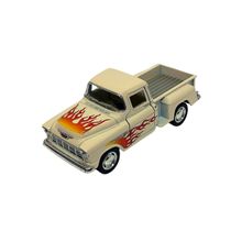 Miniatura Colecionável Chevy 3100 Stepside Pick-Up 1955 Bege Flame 1/32 Kinsmart