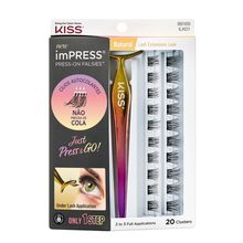Cílios Postiços Autocolantes Kiss Ny Impress Press-On Falsies 88169 ILK01 Kit 01 20 Clusters + 1 Aplicador