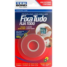 Fita Acrílica Uso Externo Fixa Tudo 12mmx2m Tekbond