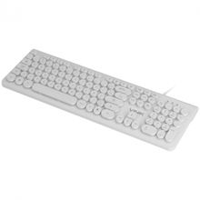 Teclado Usb Multimidia Circle Abnt2 Teclas Redondas Cabo Usb 1.8m Branco - DC110B