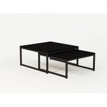 Duo Mesa De Centro Catarina Preta Com Tampo Preto