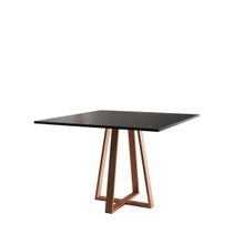 Mesa De Jantar Mônaco Cobre Com Tampo Preto 110 Cm