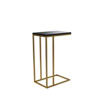Mesa Lateral Elena Dourada Com Tampo Preto