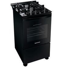 Fogão Brastemp 4 Bocas BFO4VAE com Mesa de Vidro Temperado, Grades Duplas de Ferro Fundido e Acendimento Automático Bivolt – Preto