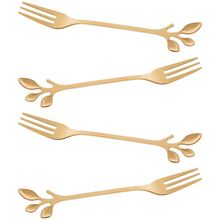 Conjunto Garfos para Aperitivo Wolff Gourmet Dourado - 4 Peças