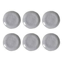 Conjunto de Pratos Rasos Porto Brasil Orgânico Concreto com 6 Peças - Cinza