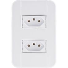 Conjunto 4x2 com 2 Tomadas 2P+T 20 A 250 V Tramontina Tablet  Branco