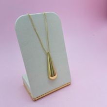 Colar Gota Abaulada Polida Banhada a Ouro 18k