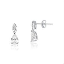 Brinco Gota Zirconia Cristal Prata 925