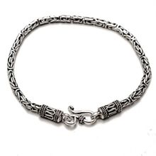Pulseira Masculina Bali Prata 925 Ponto Peruano 3,3mm
