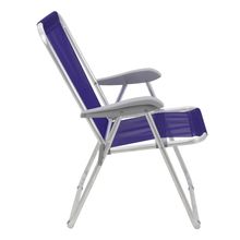 Cadeira de Praia Tramontina Creta Master em Alumínio com Assento Roxo