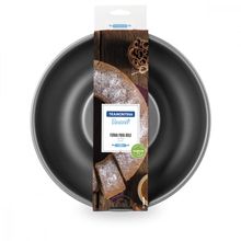 Forma para Bolo Tramontina Brasil em Aluminio com Revestimento Interno e Externo Antiaderente Starflon T1 Grafite 24 cm