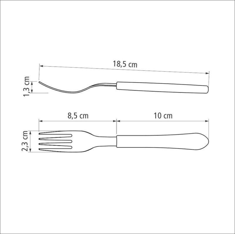 Garfo De Mesa Inox Cinza Leme Tramontina Unidade