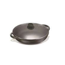 Panela Parmegiana De Ferro Fundido Com Tampa De Vidro 20cm